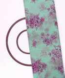 Cyan Colour  Flower Digital Print Organza Fabric