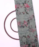 Sea Green Colour Floral Print Organza Fabric