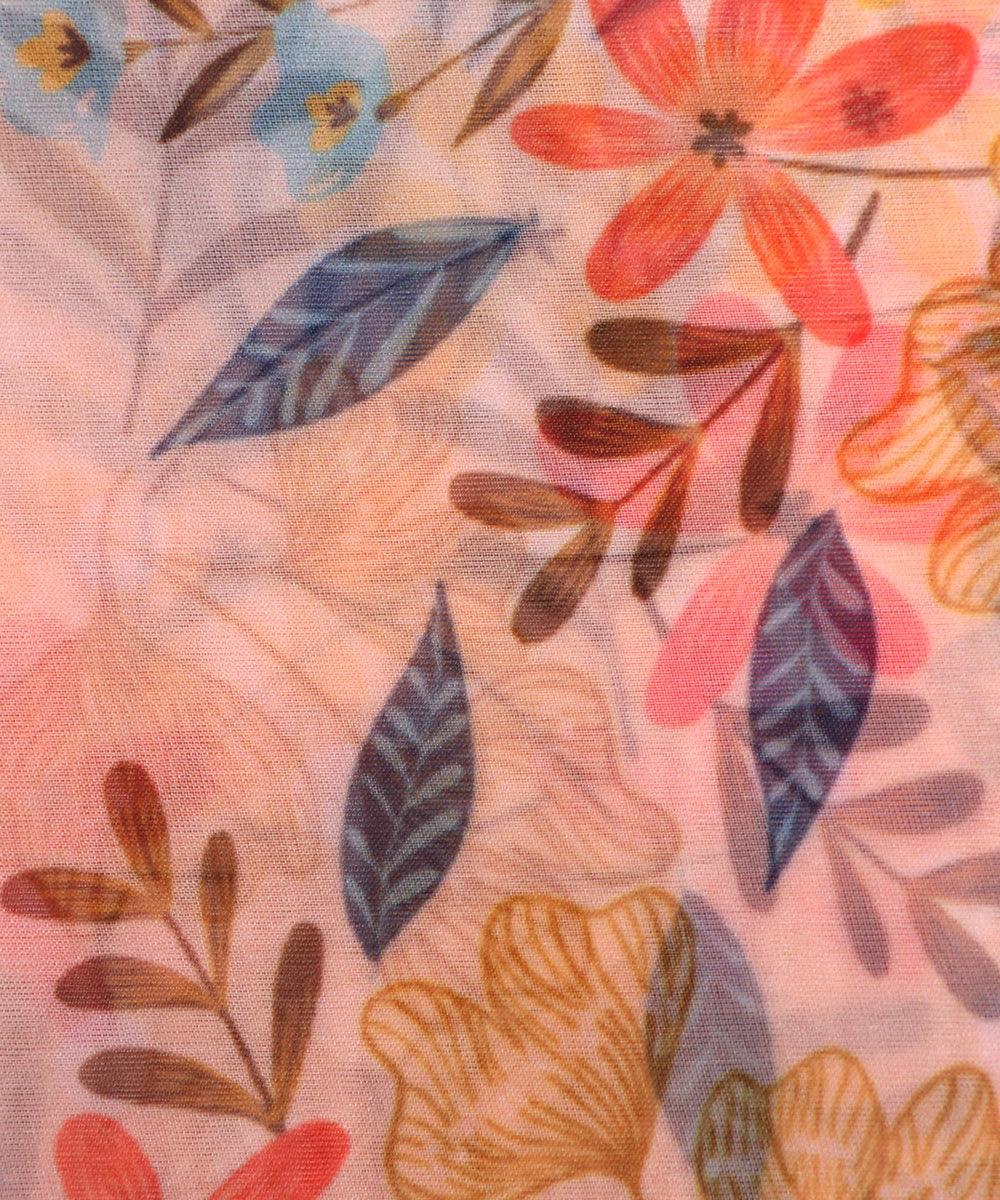 Pure, Embroidered, Floral, Silk Organza Fabric