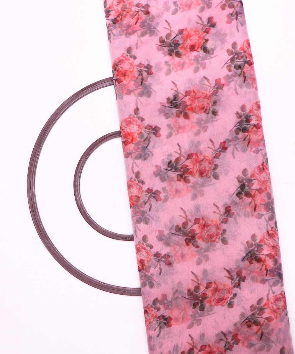 Pure, Embroidered, Floral, Silk Organza Fabric