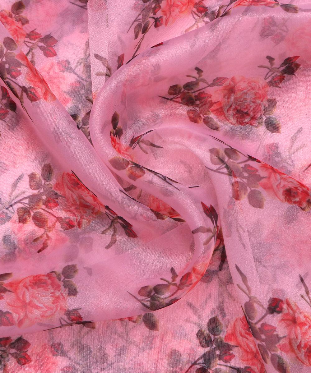 Pure, Embroidered, Floral, Silk Organza Fabric