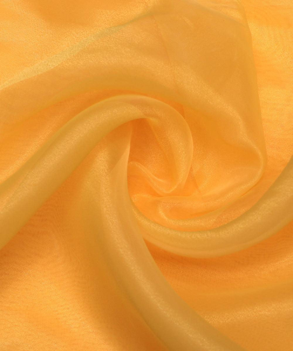 yellow plain tissue organza fabric