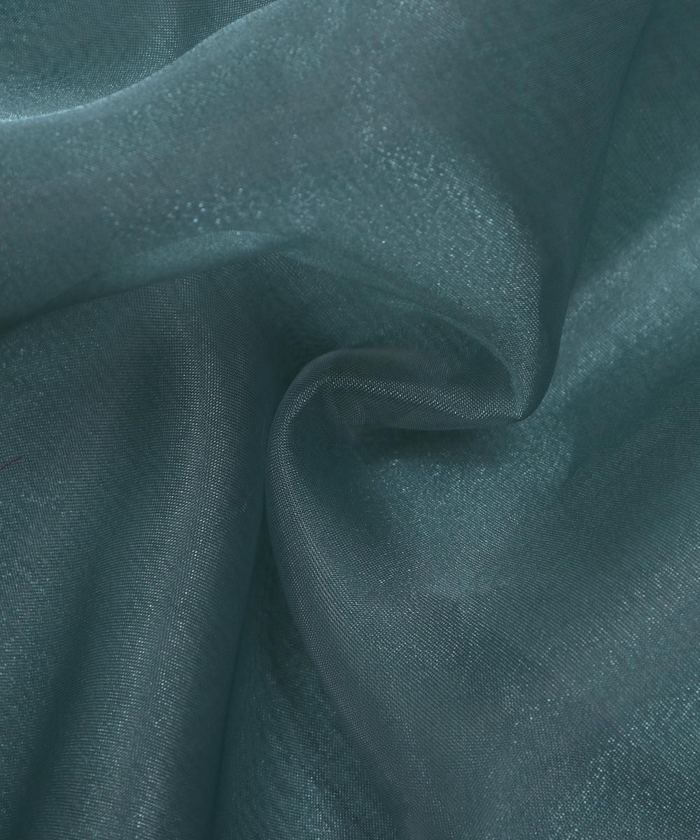 rust green plain tissue organza fabric