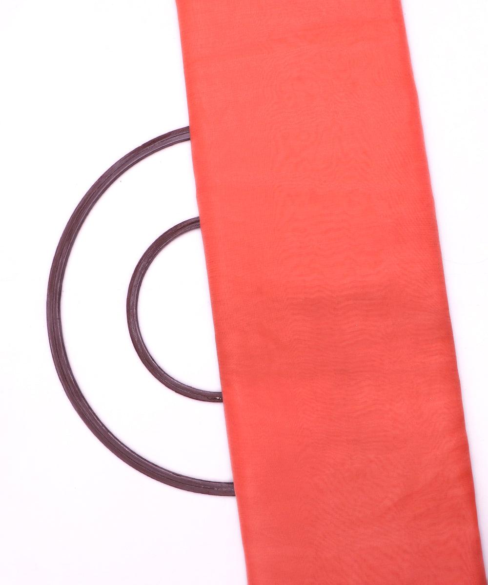 peach orange plain tissue organza fabric