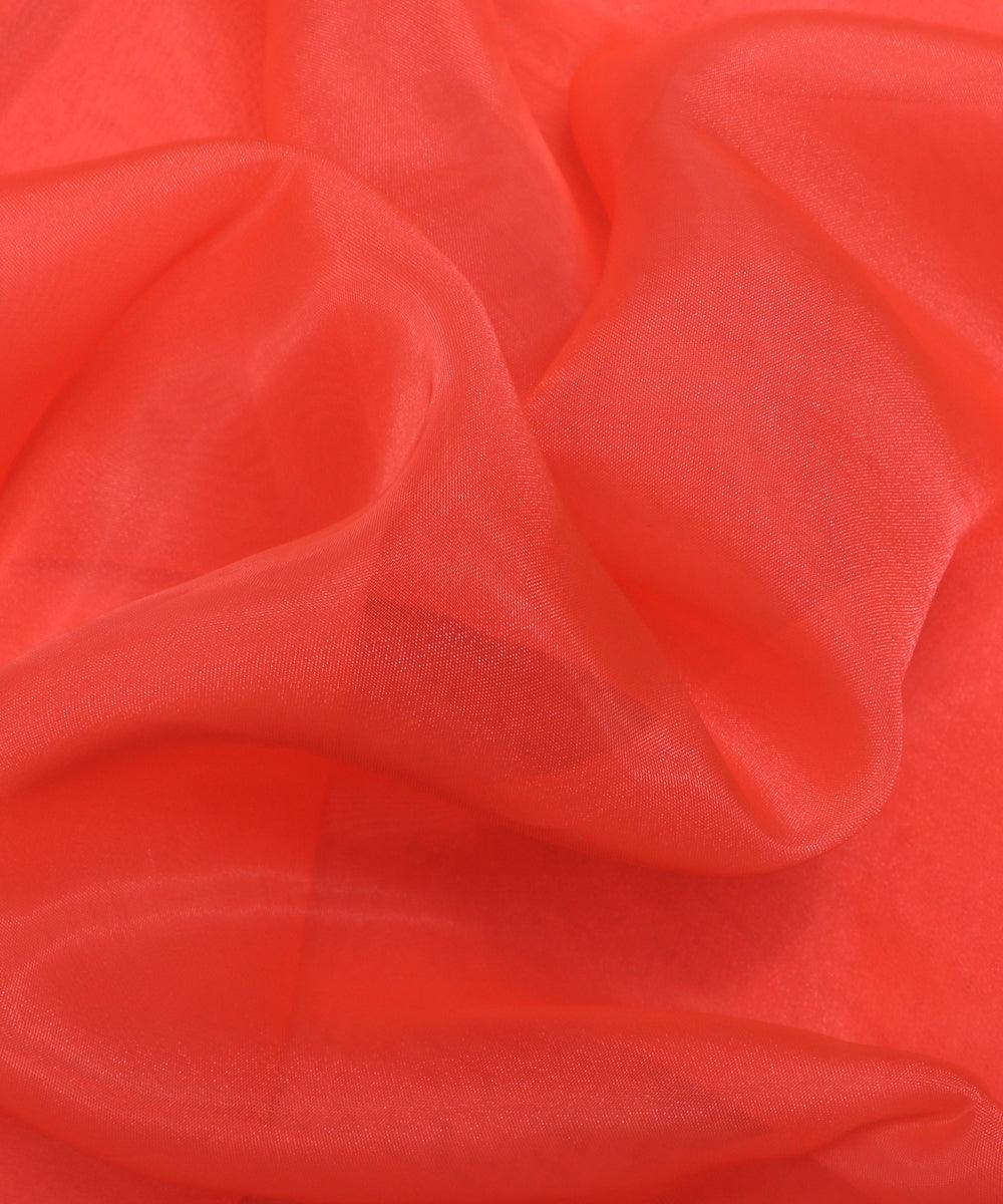 peach orange plain tissue organza fabric