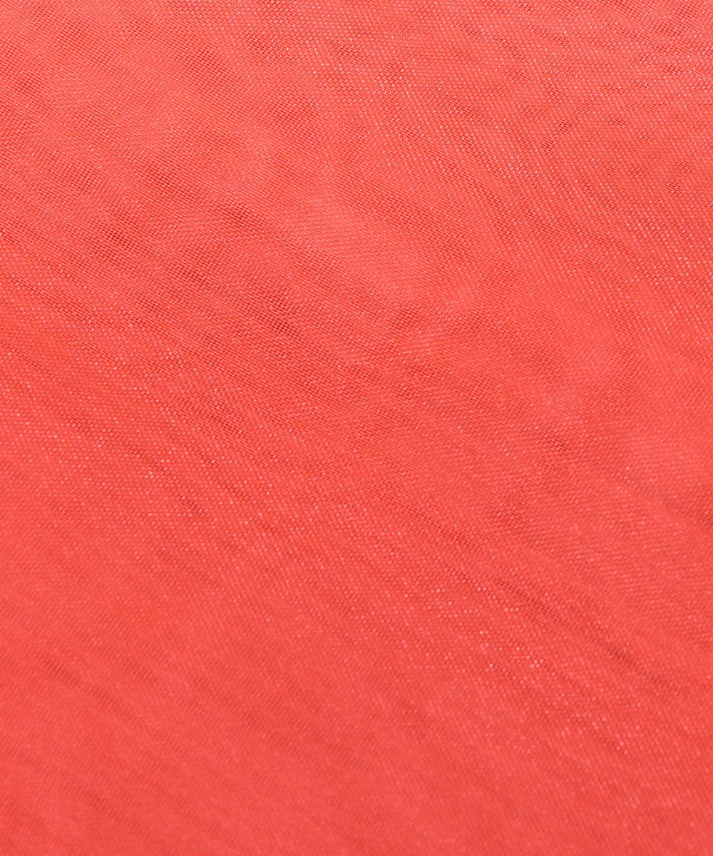 peach orange plain tissue organza fabric