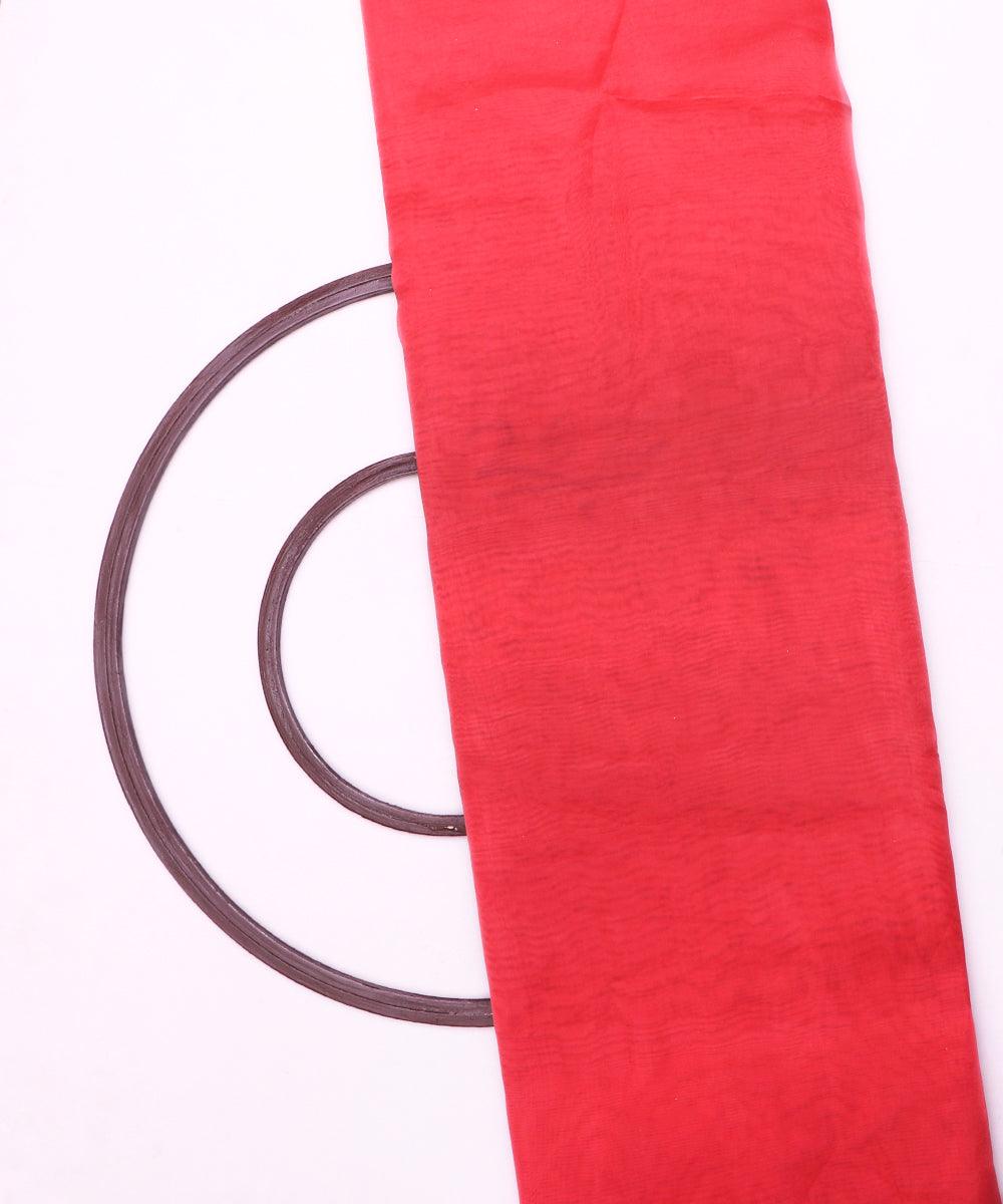 light rust red plain tissue organza fabric