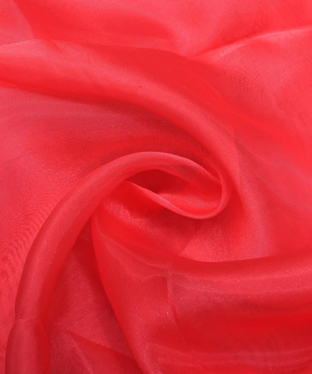 light rust red plain tissue organza fabric