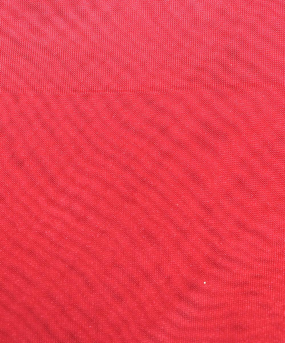 light rust red plain tissue organza fabric