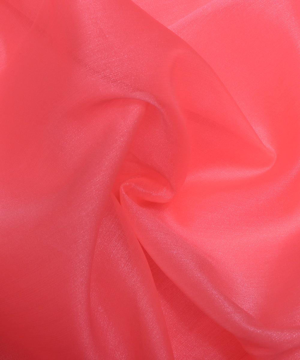 neon pink plain tissue organza fabric