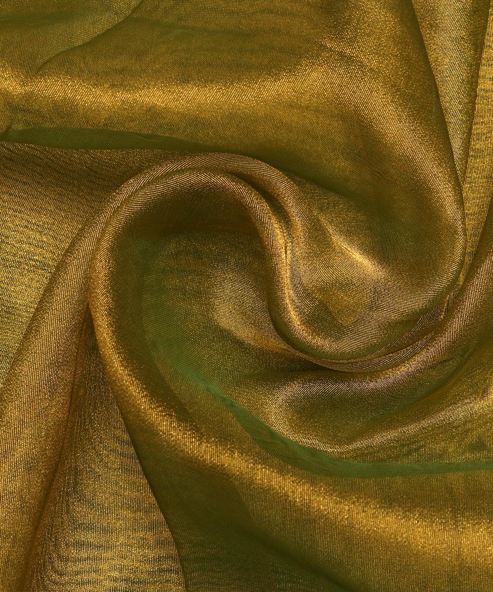metallic green plain tissue organza fabric