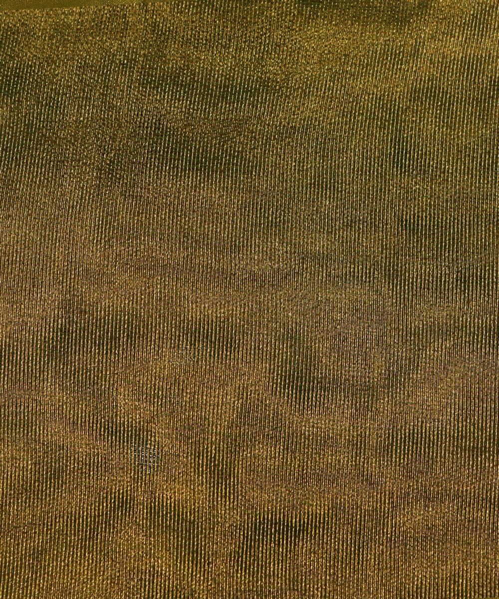 metallic green plain tissue organza fabric