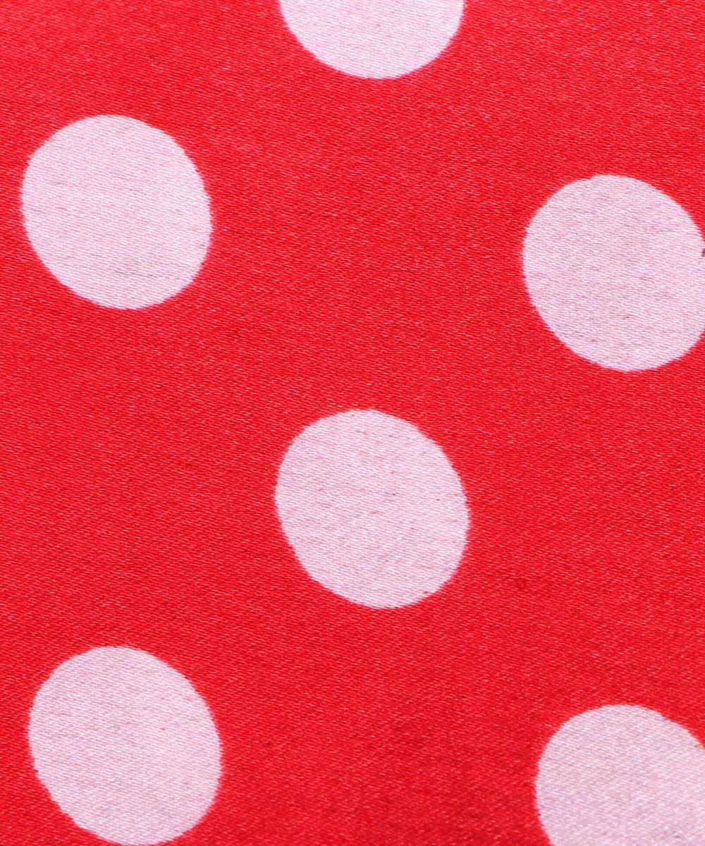 bright red print satin fabric