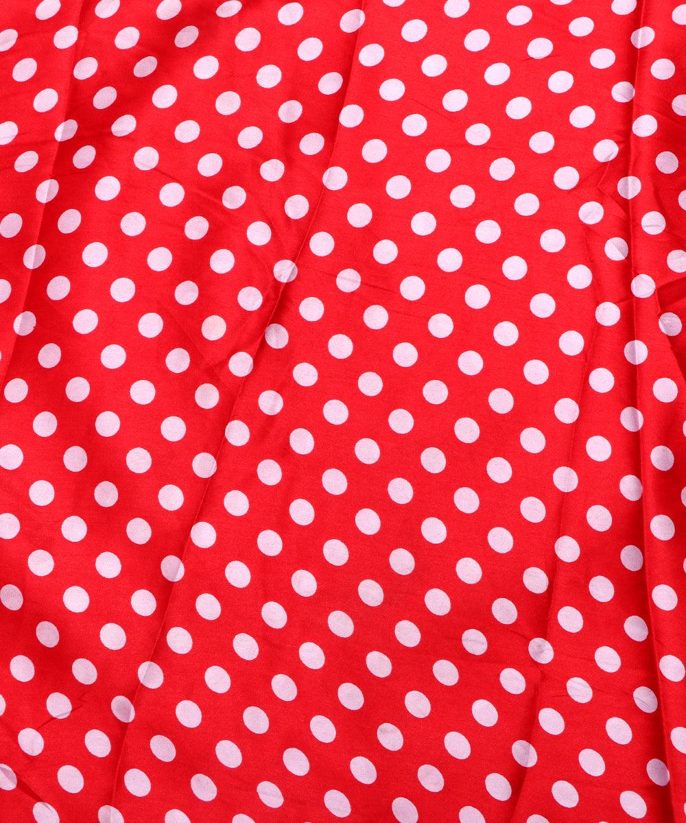 bright red print satin fabric