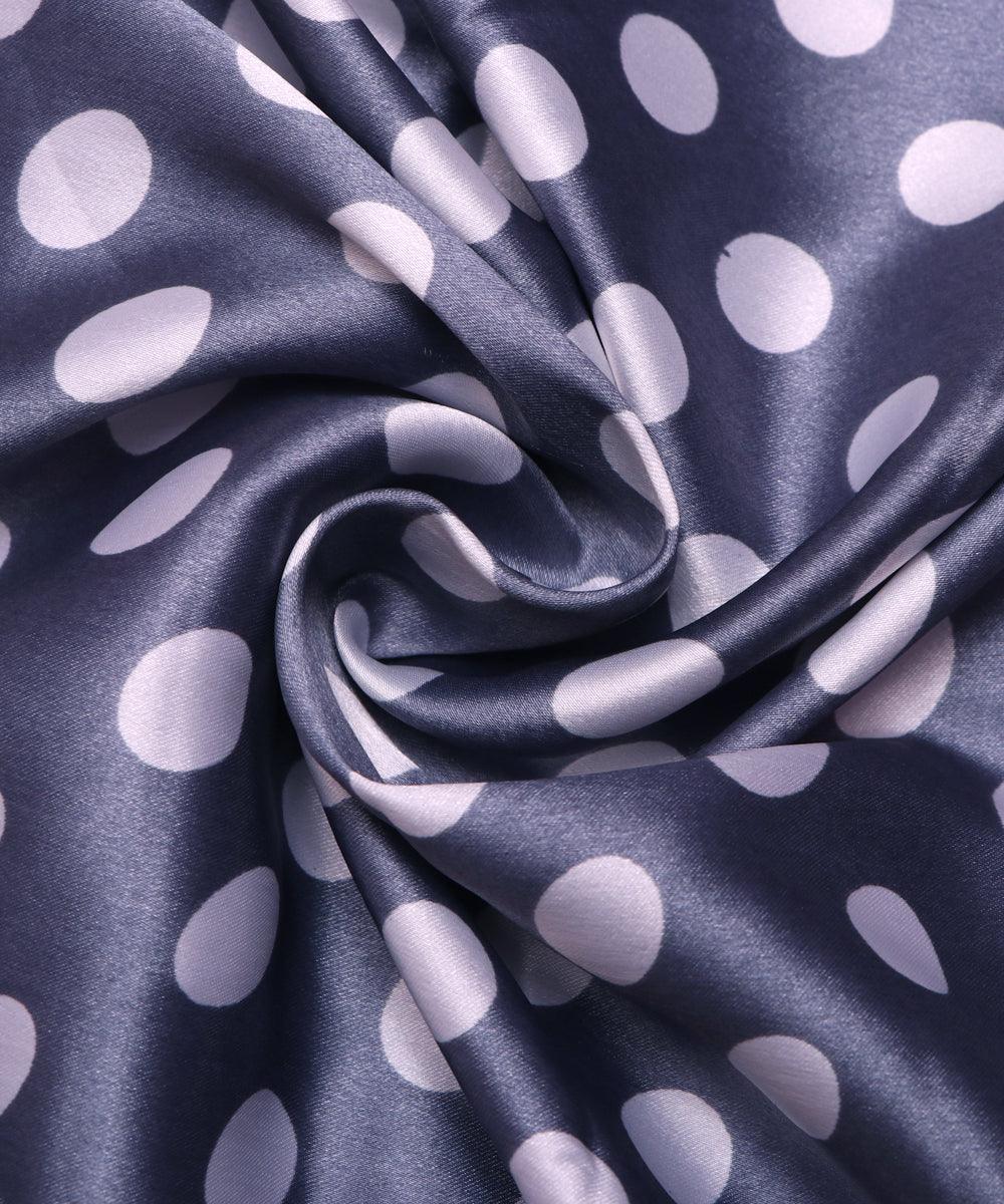 grey print satin fabric