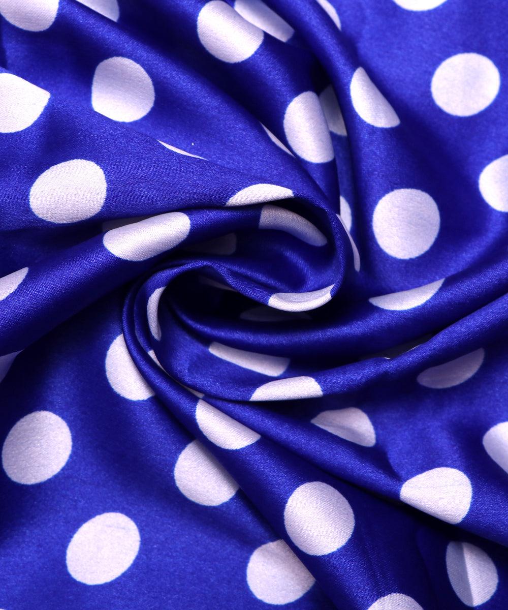 royal blue print satin fabric