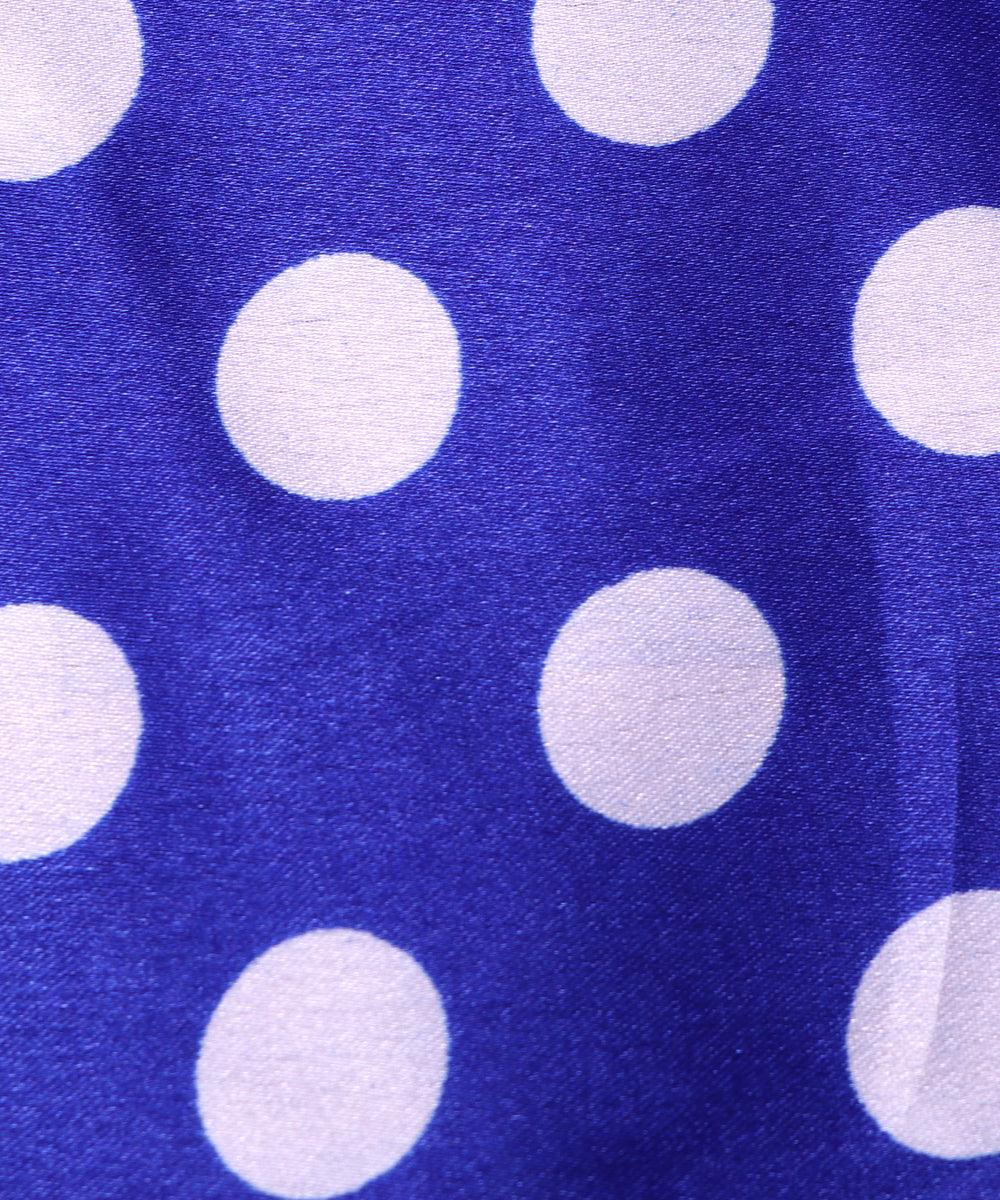 royal blue print satin fabric