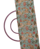 Olive Green Floral Print Chiffon Fabric