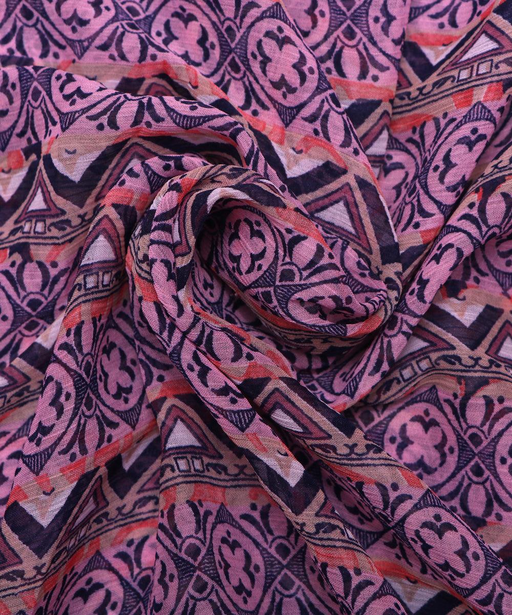 multi color abstract print chiffon fabric