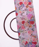White and Pink Floral Design Cotton Digital Print Fabric