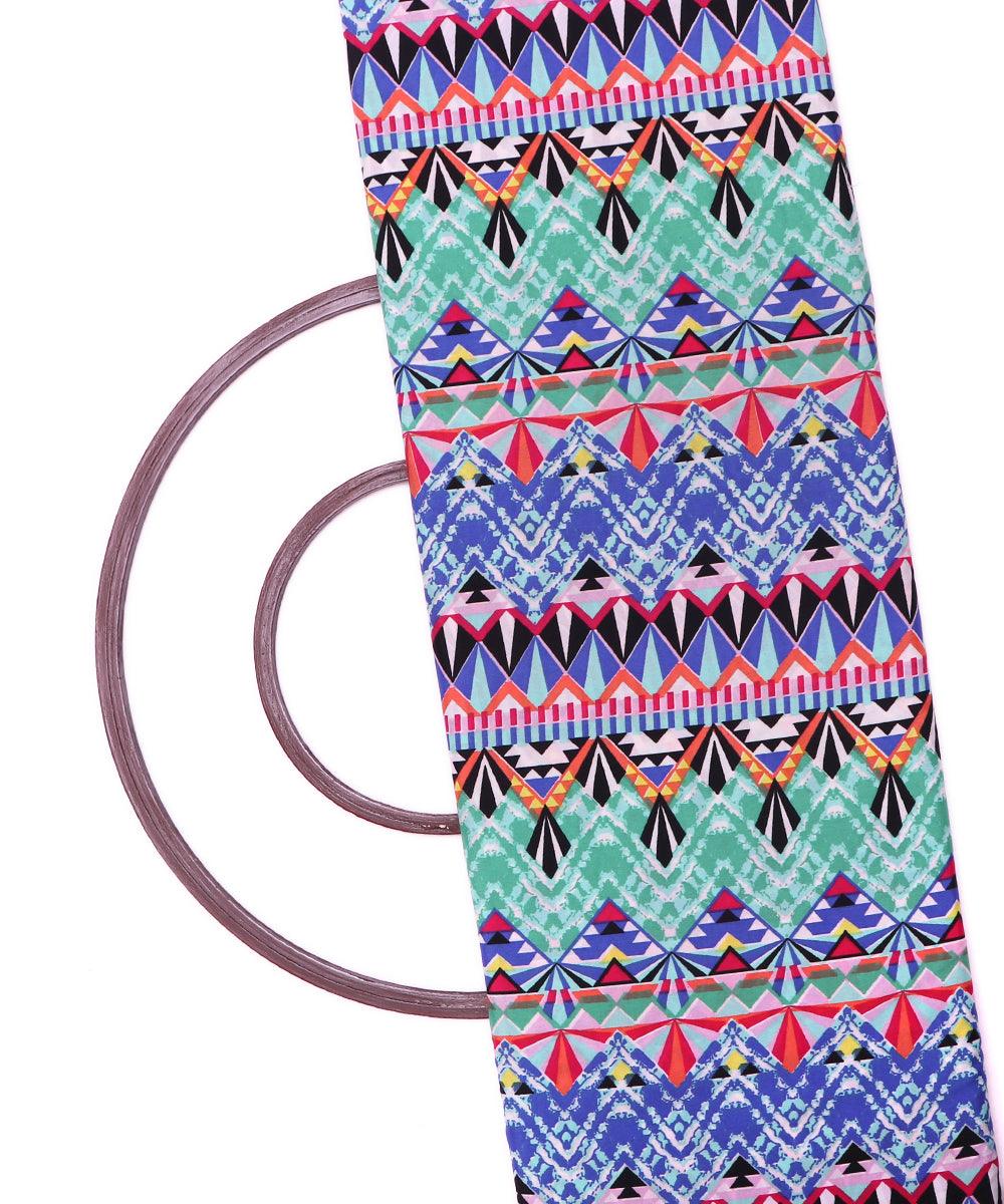 multicolor unique pattern crepe fabric