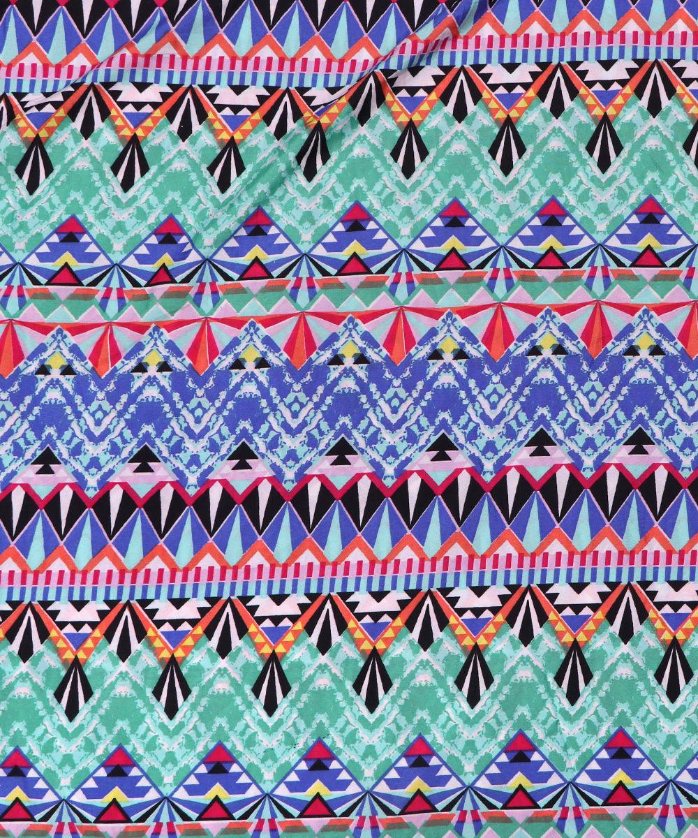 multicolor unique pattern crepe fabric