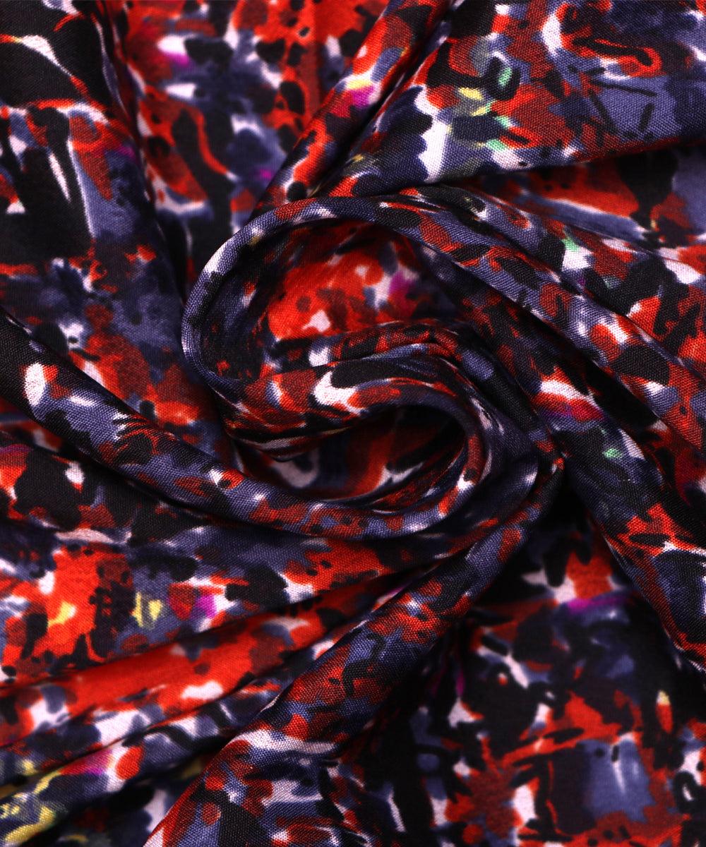 multicolor polka pattern crepe fabric 1
