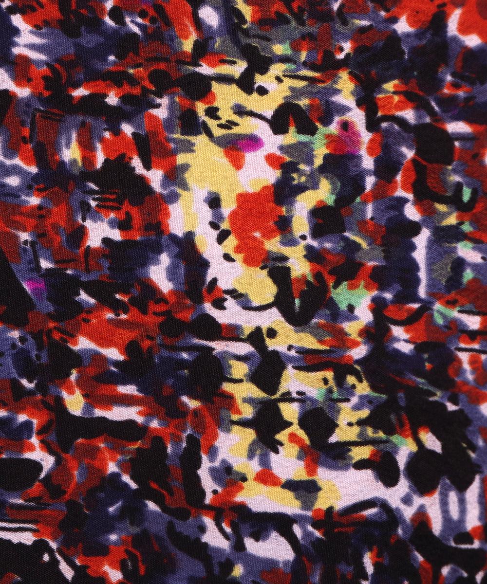 multicolor polka pattern crepe fabric 1