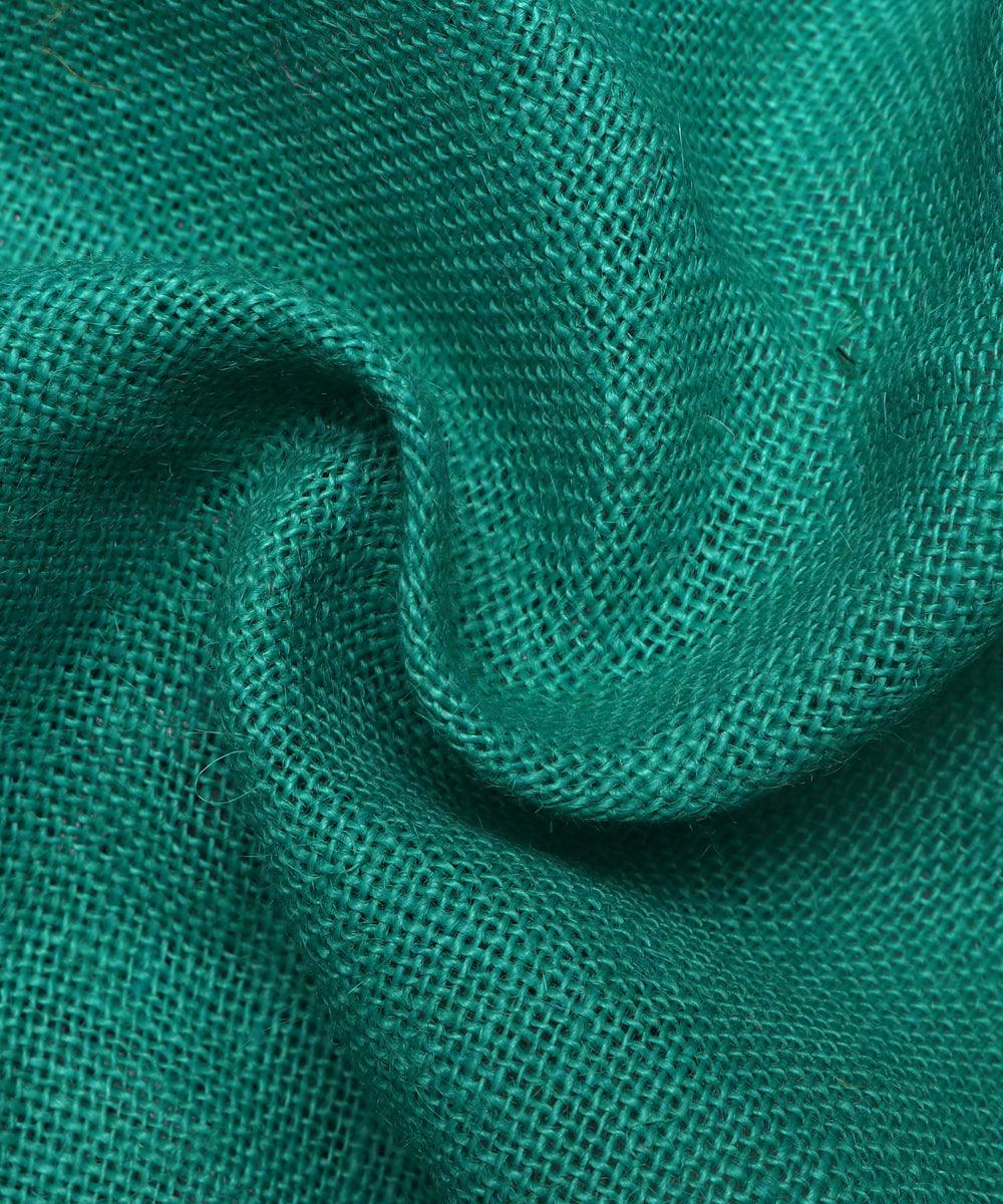 pine green plain jute fabric