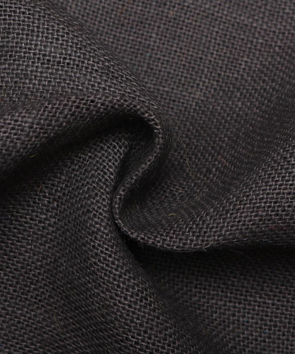 dark grey plain jute fabric