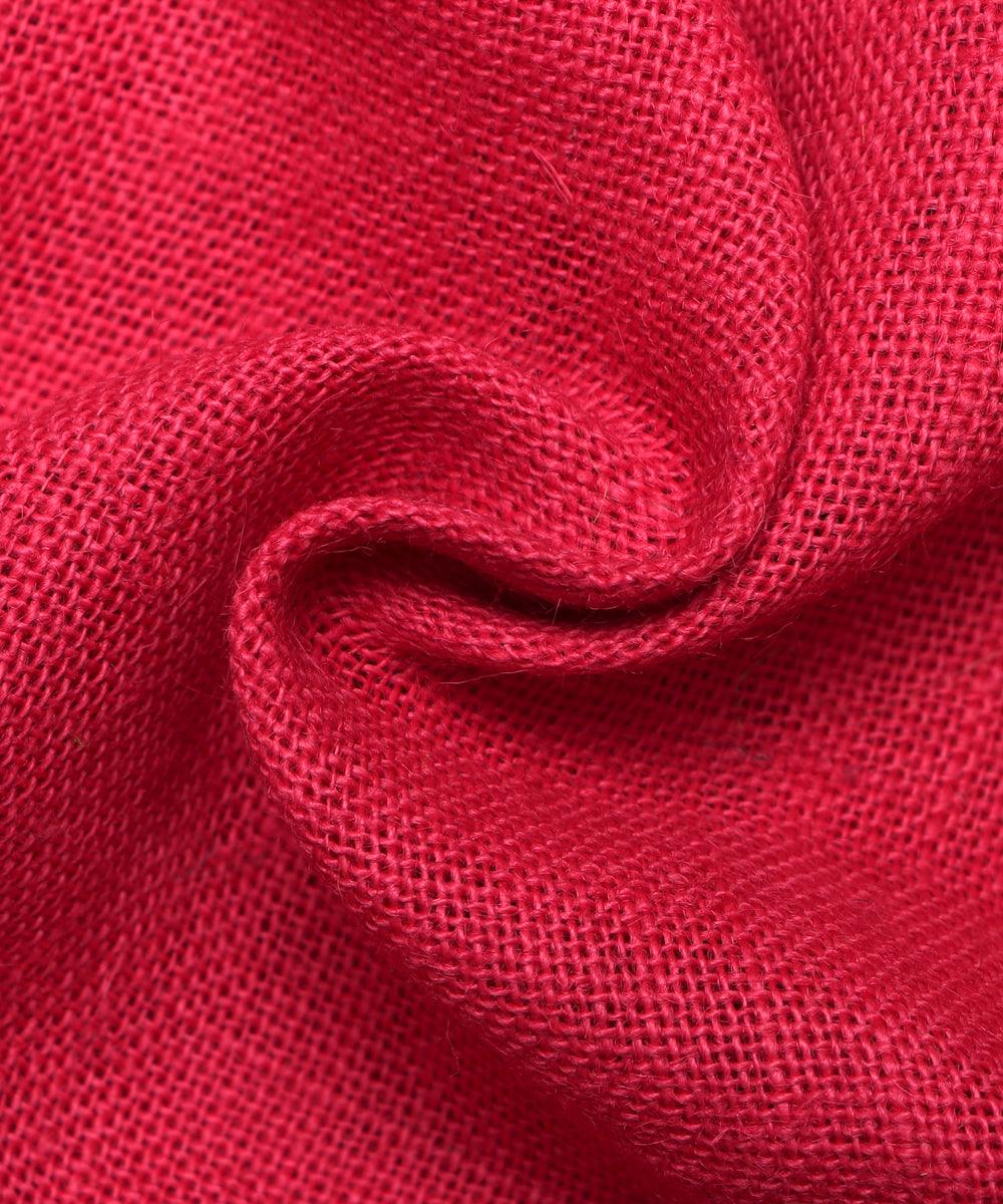 magenta plain jute fabric