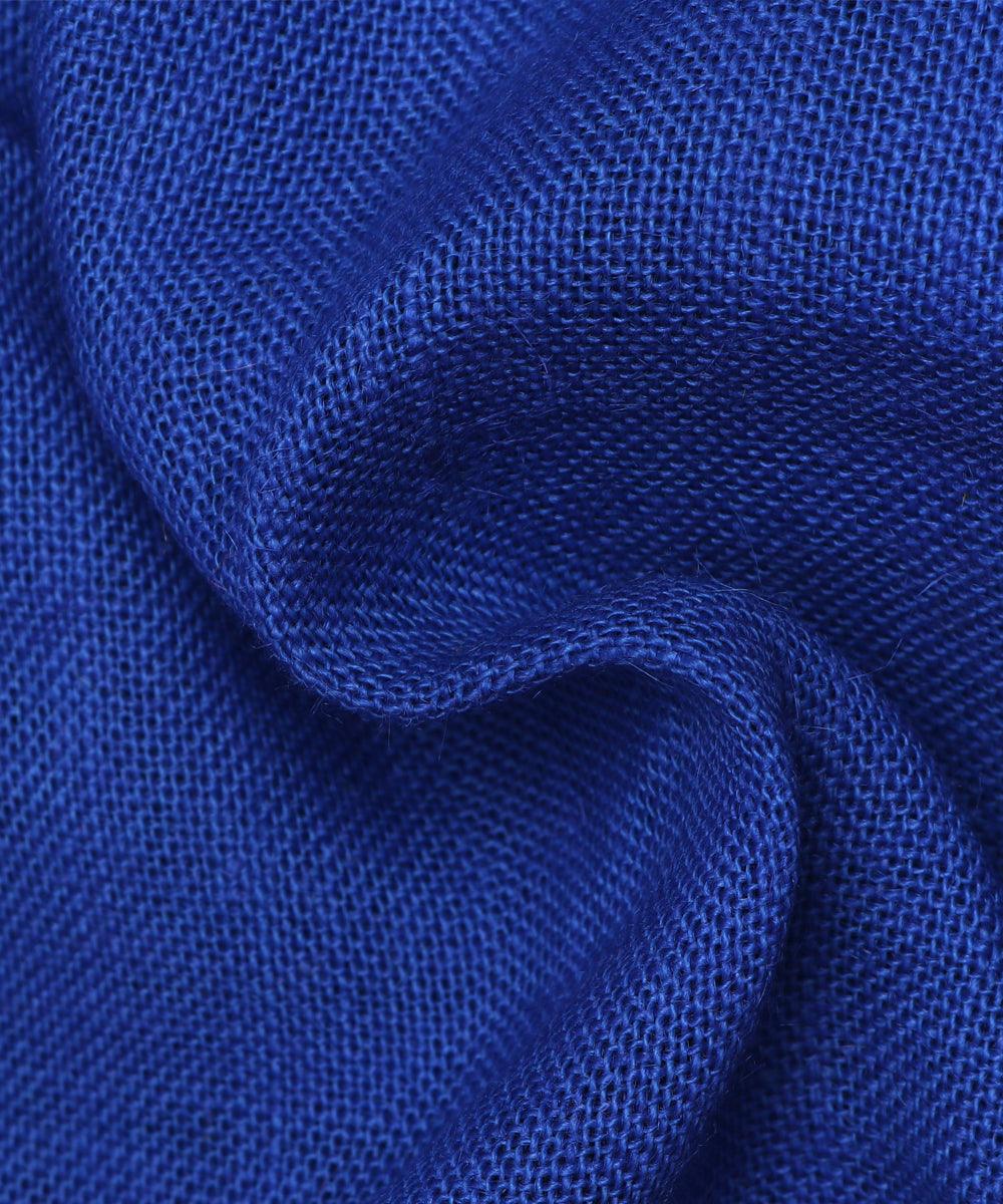 blue plain jute fabric