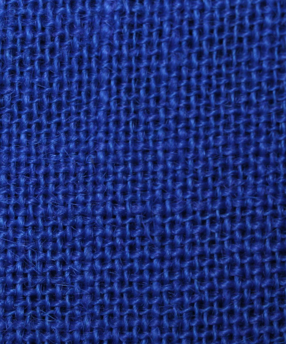 blue plain jute fabric