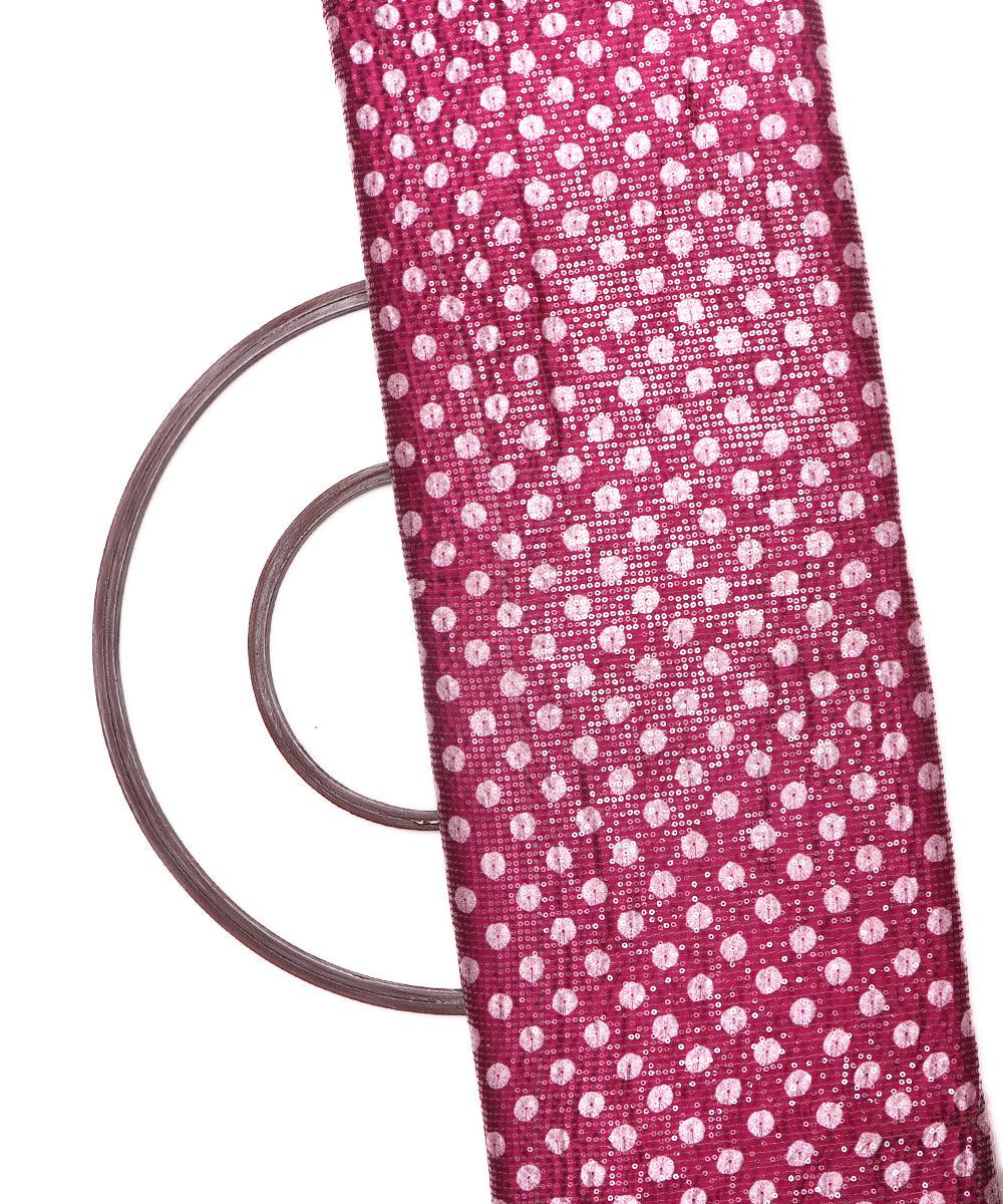 wine shibori digital print sequin embroidery modal satin fabric