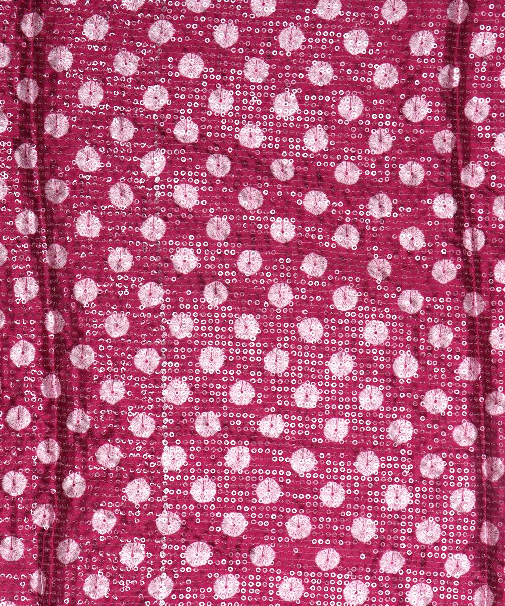 wine shibori digital print sequin embroidery modal satin fabric