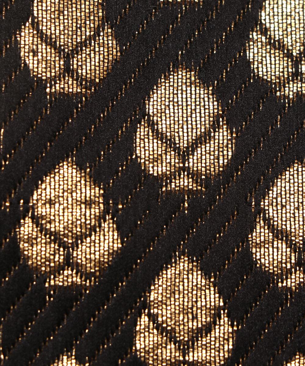 black plain brocade silk fabric
