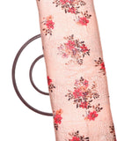Peach Digital Print Sequin Embroidery Modal satin Fabric