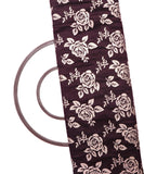 Wine Colour Floral Pattern Brocade Lycra Fabric