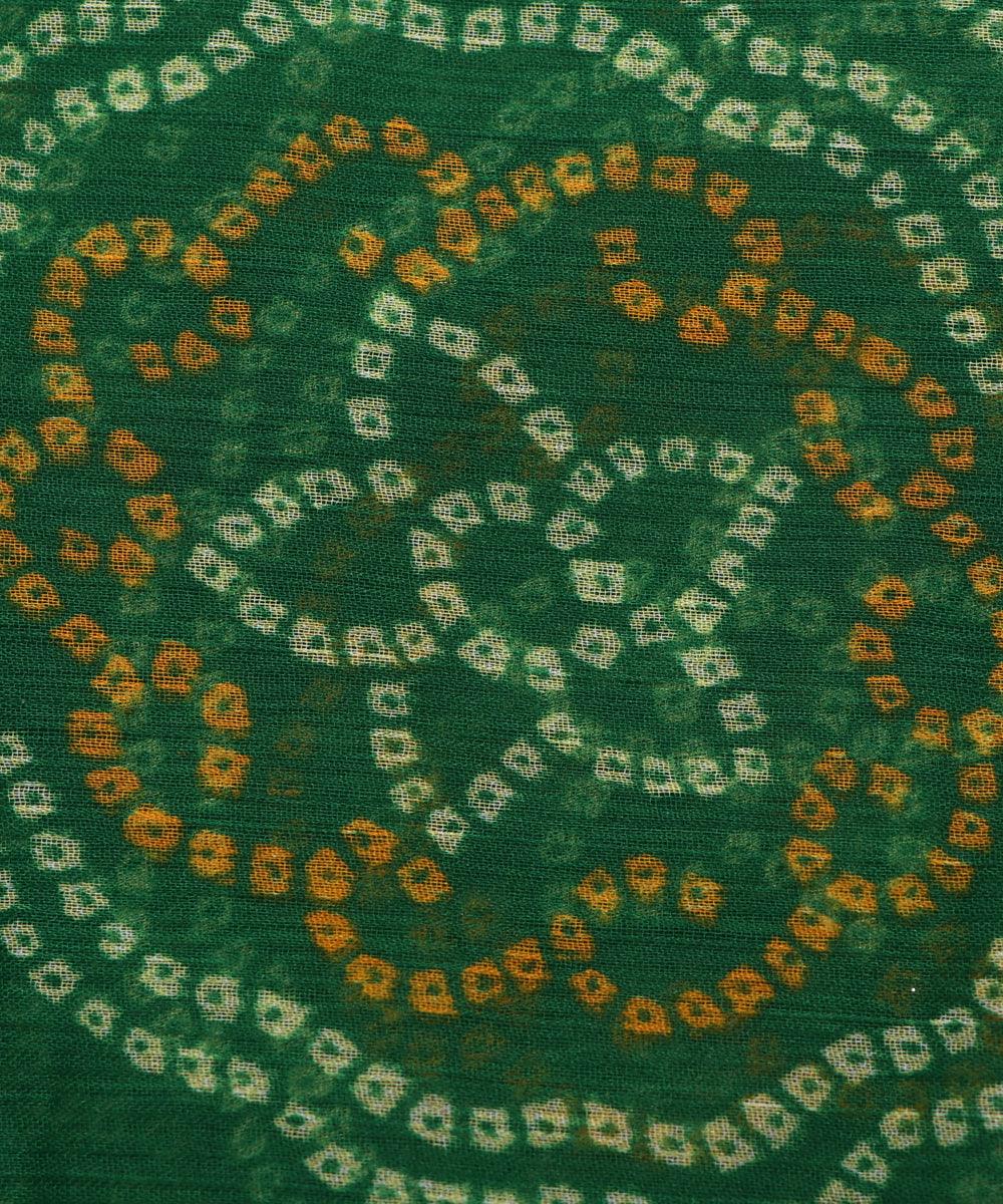 green bandhani print chiffon fabric