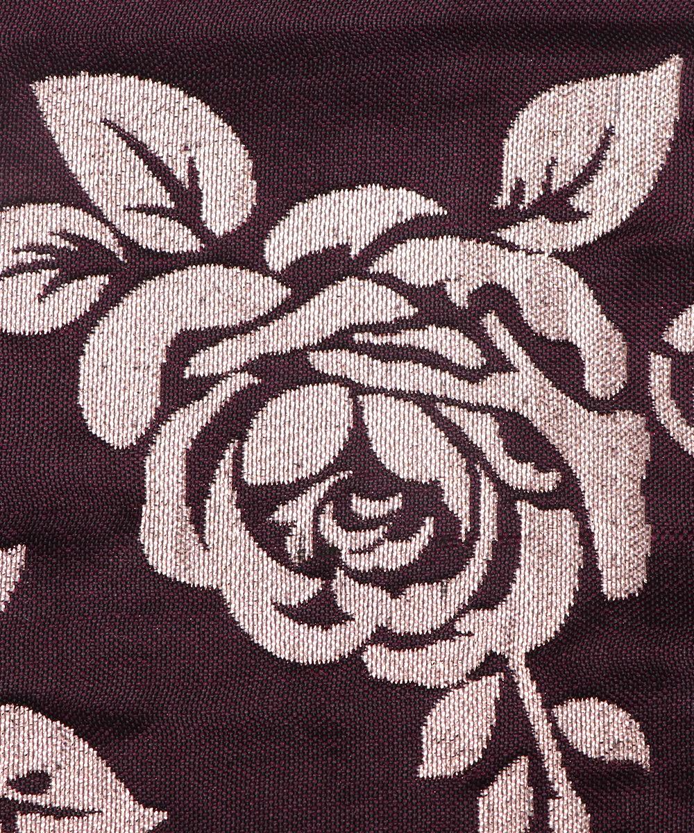 wine and golden floral pattern brocade lycra fabric b127 3459