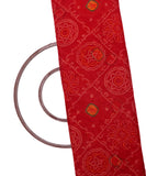 Red Colour  Bandhani Print Chiffon Fabric