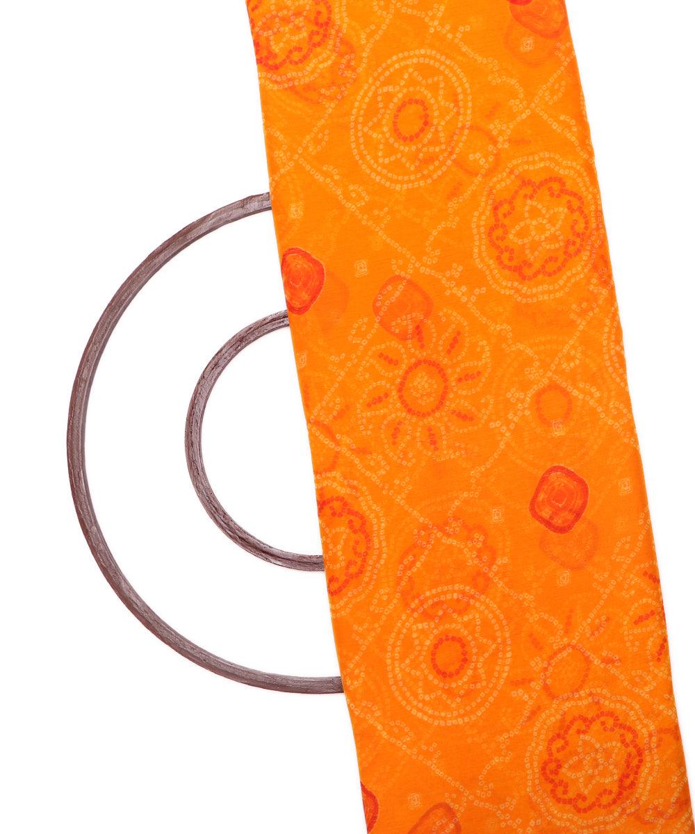 yellow bandhani print chiffon fabric
