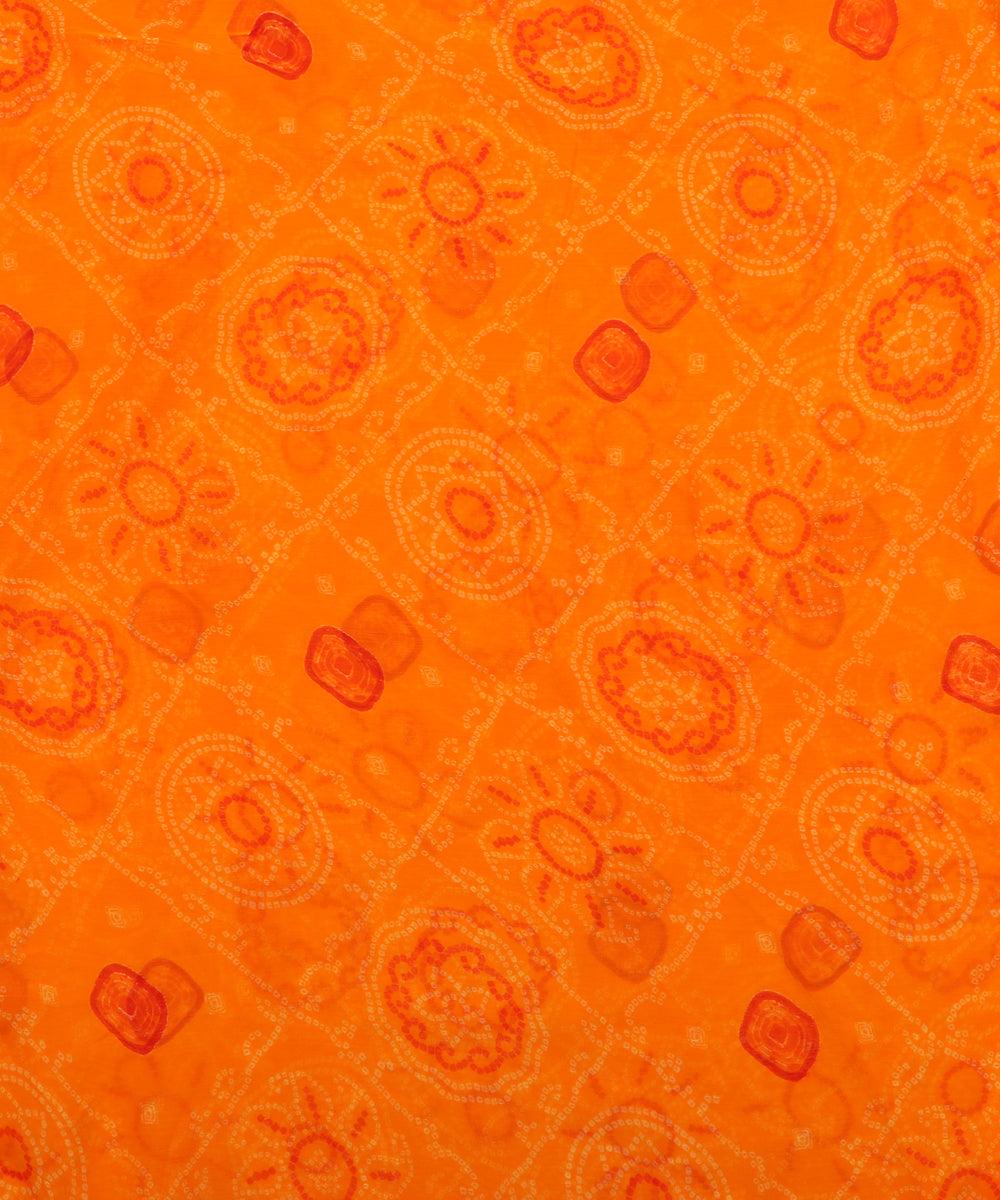 yellow bandhani print chiffon fabric