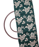 Green Colour Floral Pattern Brocade Lycra Fabric