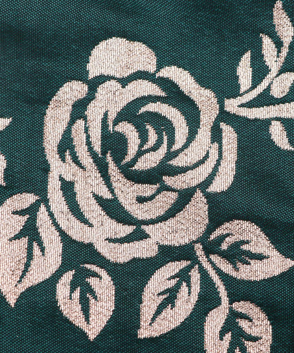 green and golden floral pattern brocade lycra fabric b127 3457