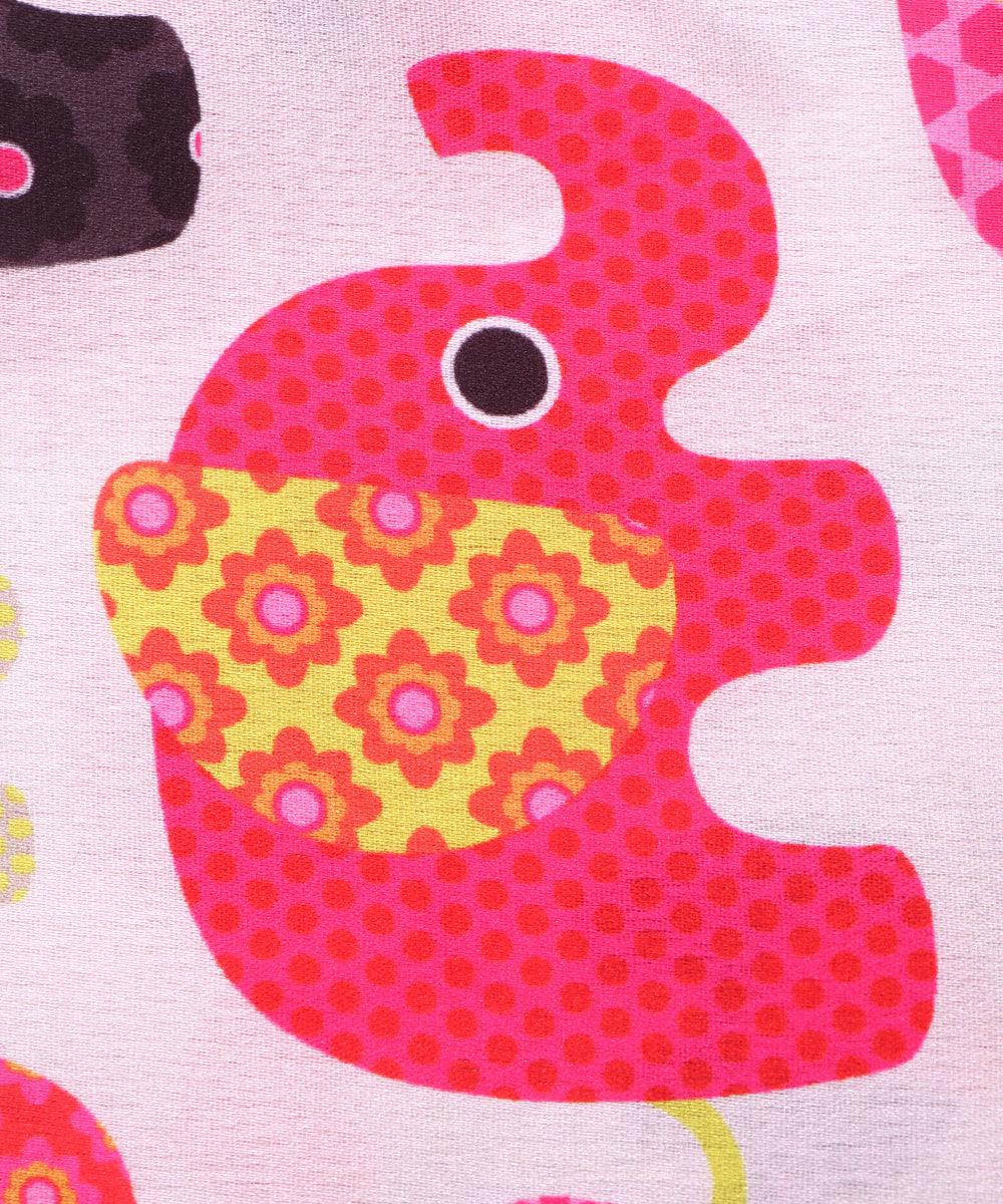 light pink kids print satin fabric