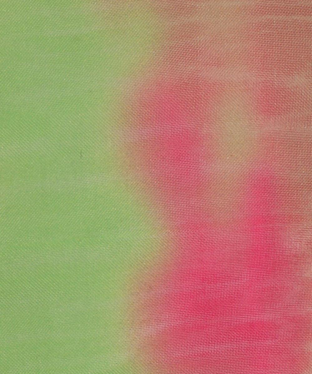 green color shibori pattern organza fabric