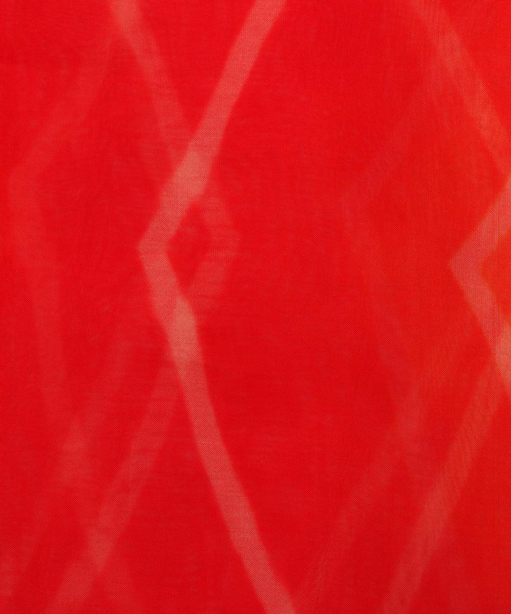 red color zig zag pattern organza fabric