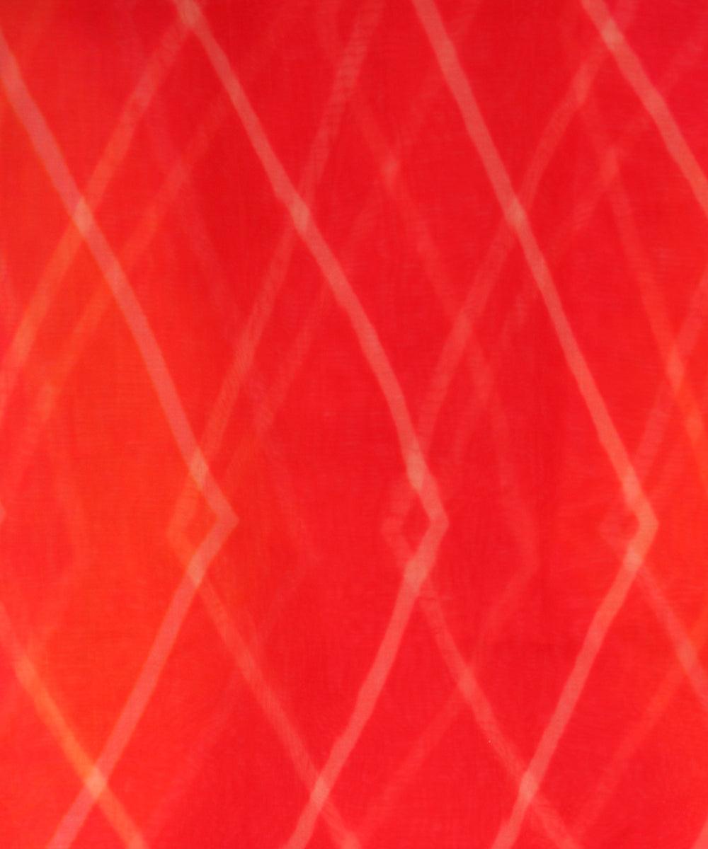 red color zig zag pattern organza fabric