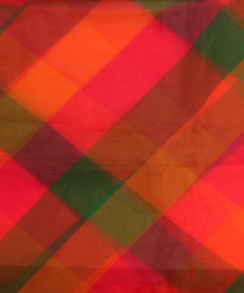 multicolor color stripe pattern organza fabric